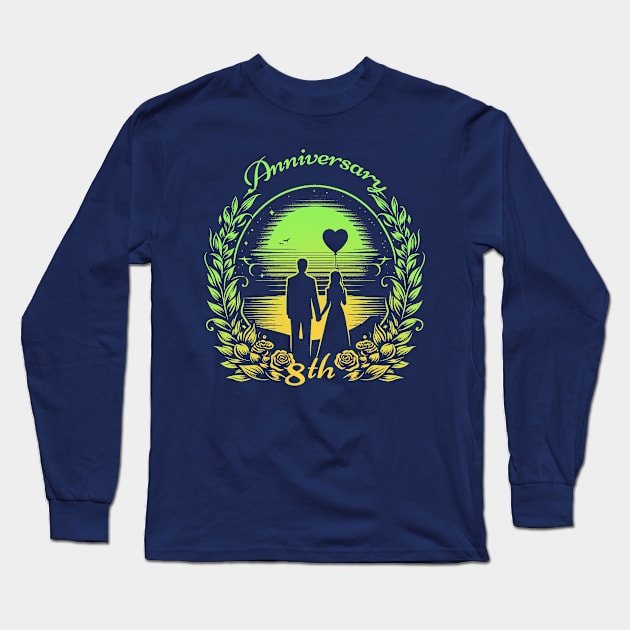8th Anniversary Long Sleeve T-Shirt by grappict